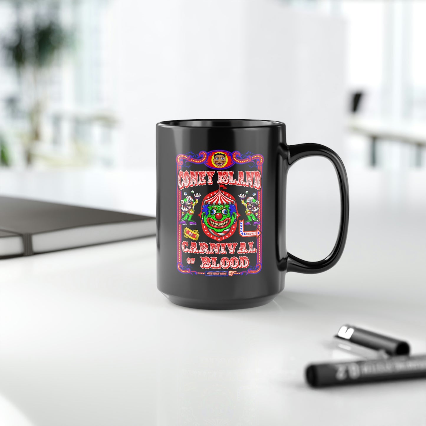 CONEY ISLAND 3 (CARNIVAL OF BLOOD) Black Mug, 15oz