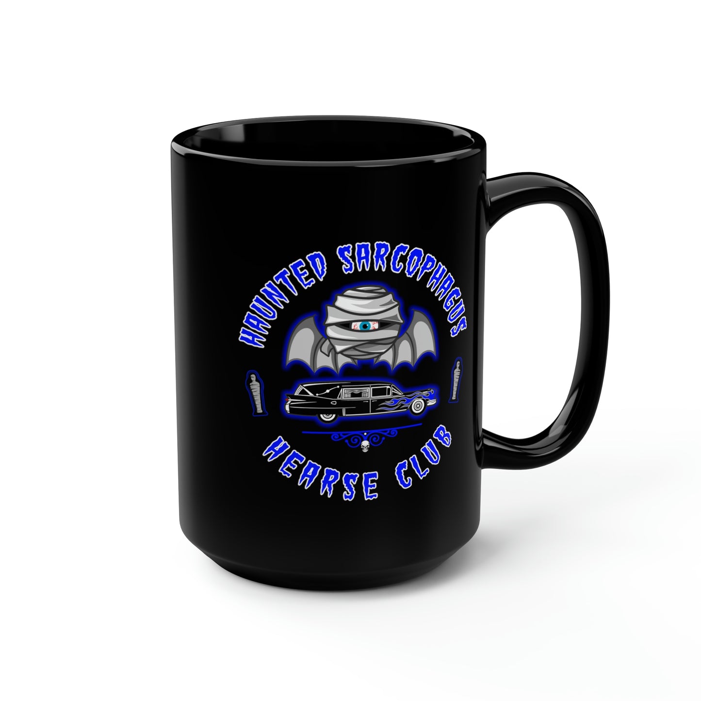 HAUNTED SARCOPHAGUS - HEARSE CLUB Black Mug, 15oz