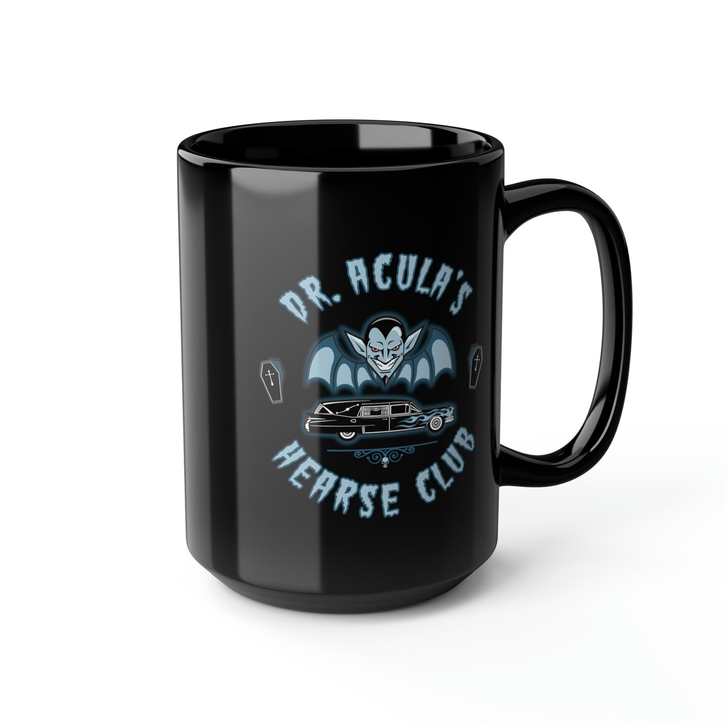 DR. ACULA'S - HEARSE CLUB 1 Black Mug, 15oz