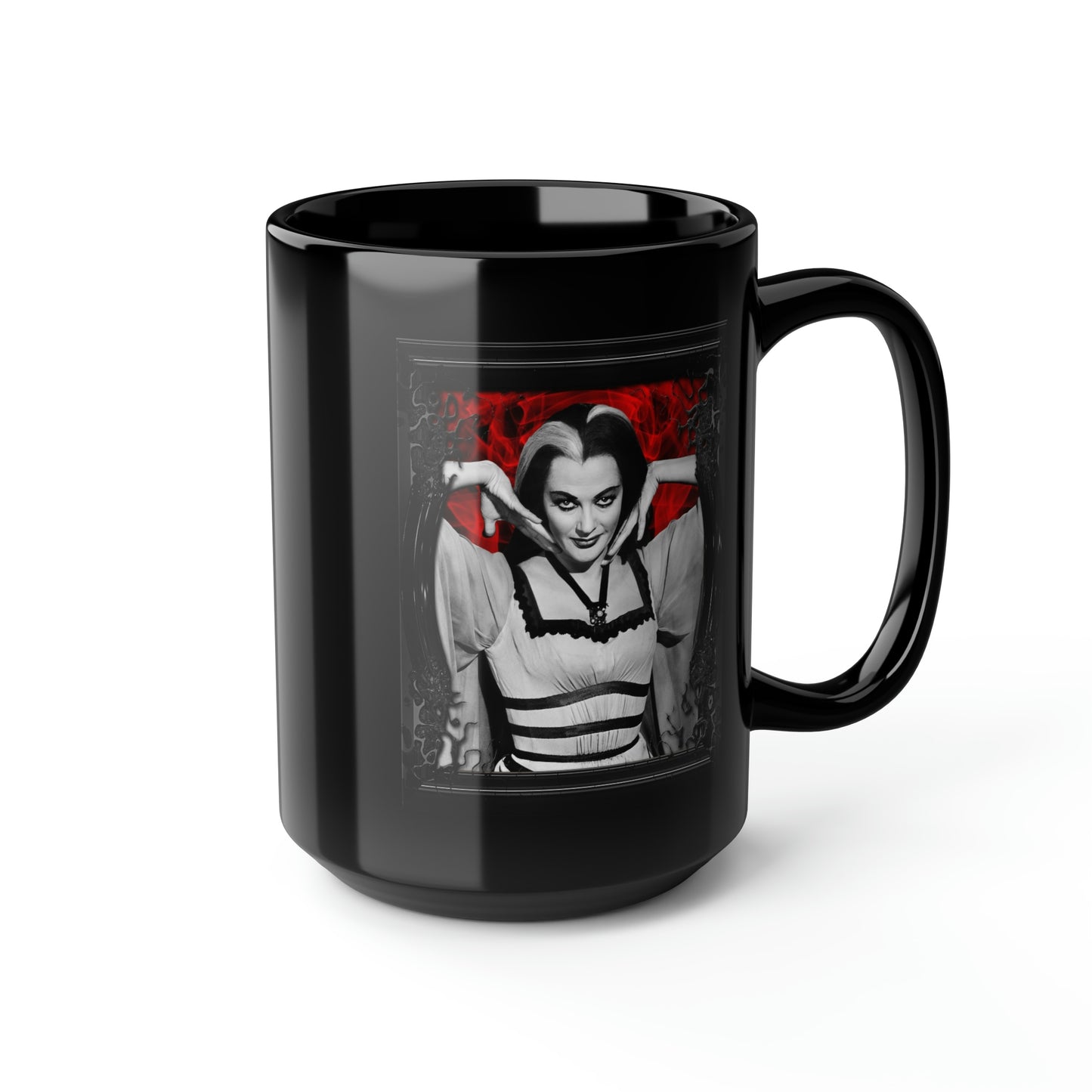 LILY 3 Black Mug, 15oz