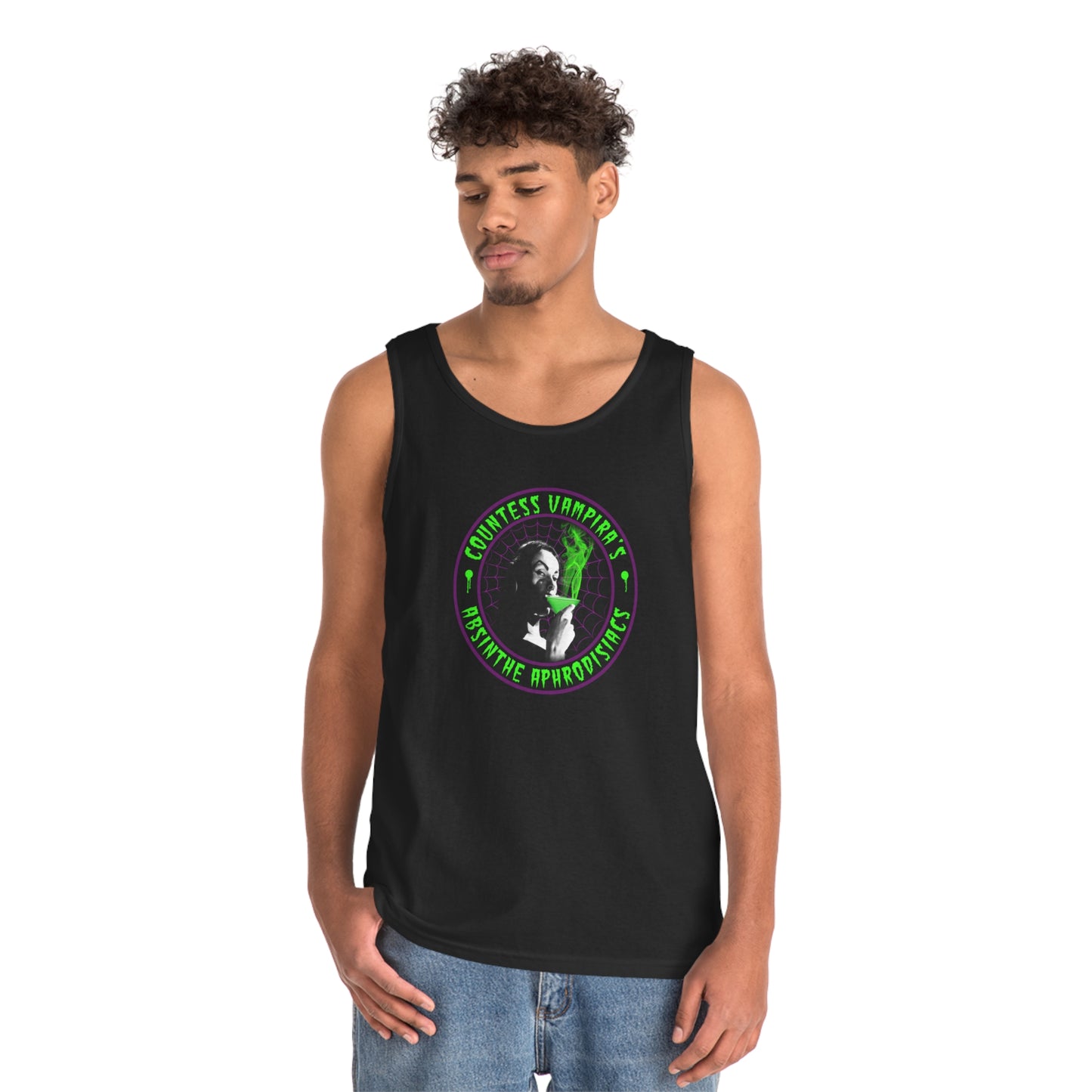 COUNTESS VAMPIRA - ABSINTHE APHRODISIACS Unisex Heavy Cotton Tank Top