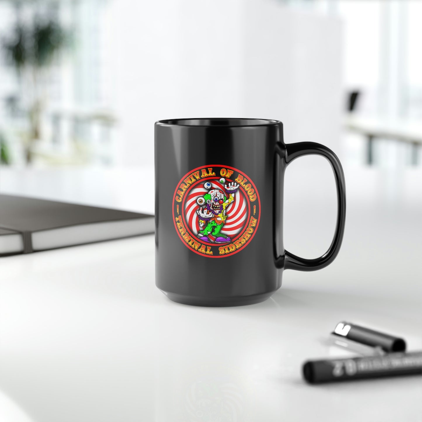 CARNIVAL OF BLOOD - TERMINAL SIDESHOW 2 Black Mug, 15oz