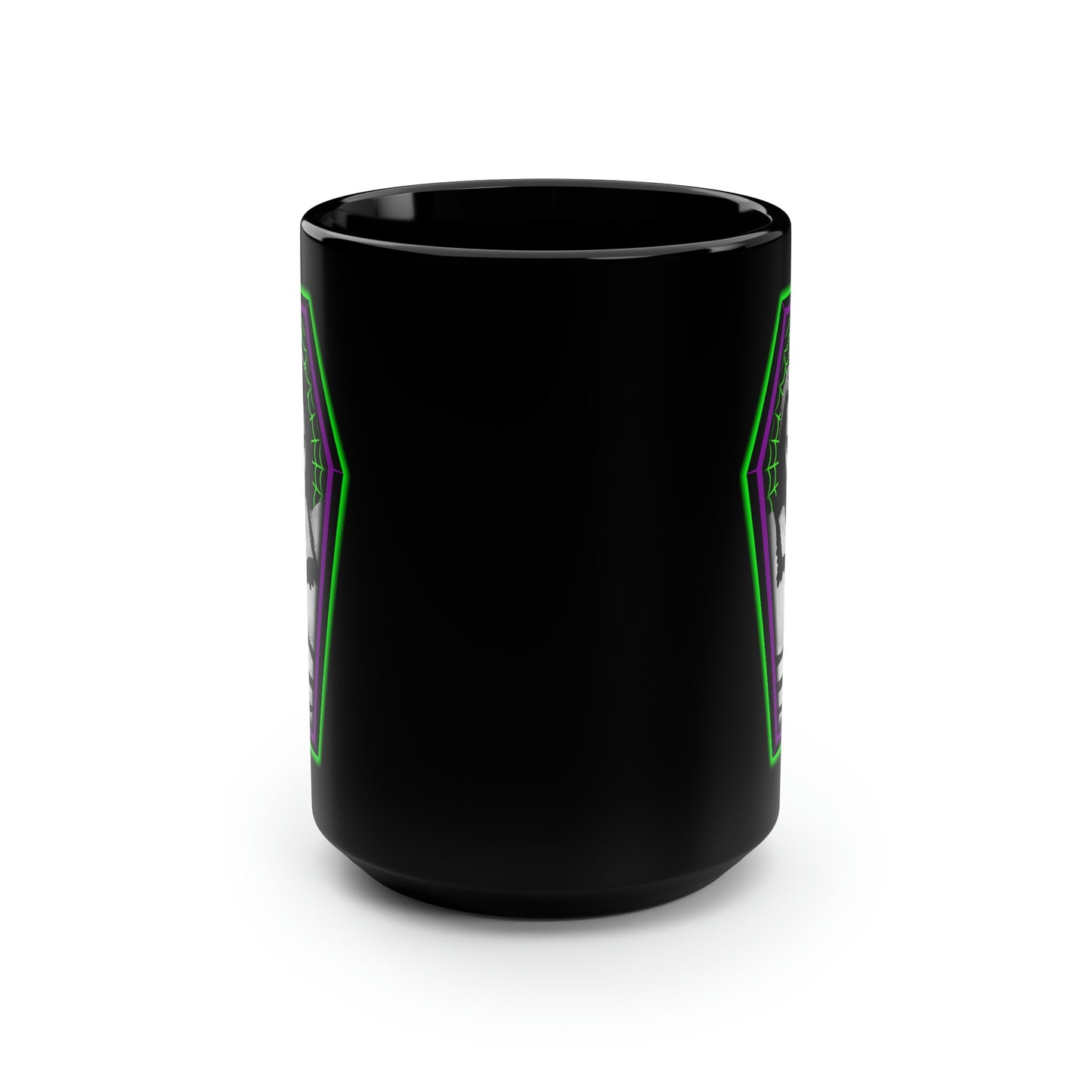 COFFIN MUGSHOT 1 (LILY) Black Mug, 15oz