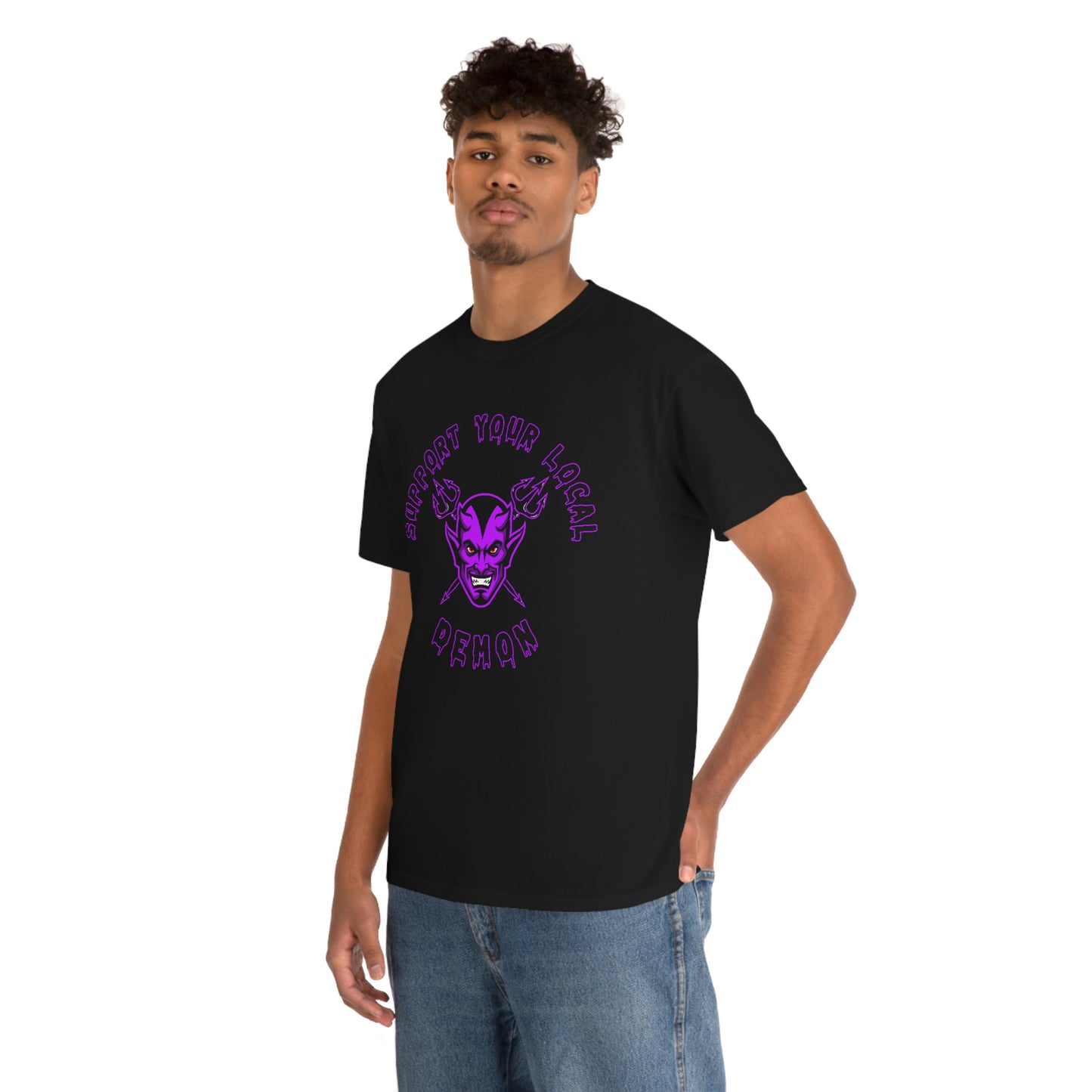 SUPPORT YOUR LOCAL DEMON 1(P) Unisex Heavy Cotton Tee