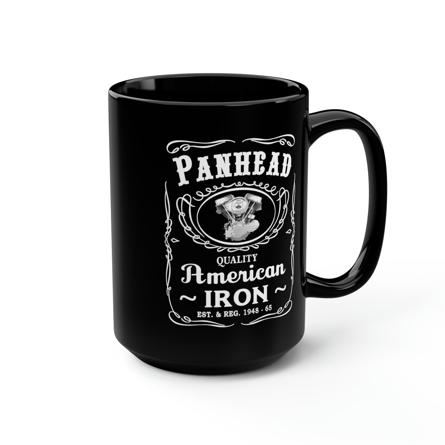 PANHEAD 2 (JD) Black Mug, 15oz