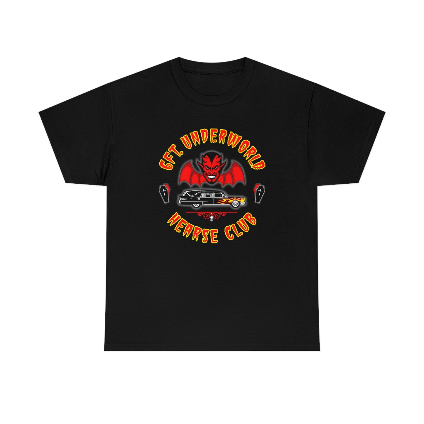 6FT. UNDERWORLD - HEARSE CLUB Unisex Heavy Cotton Tee