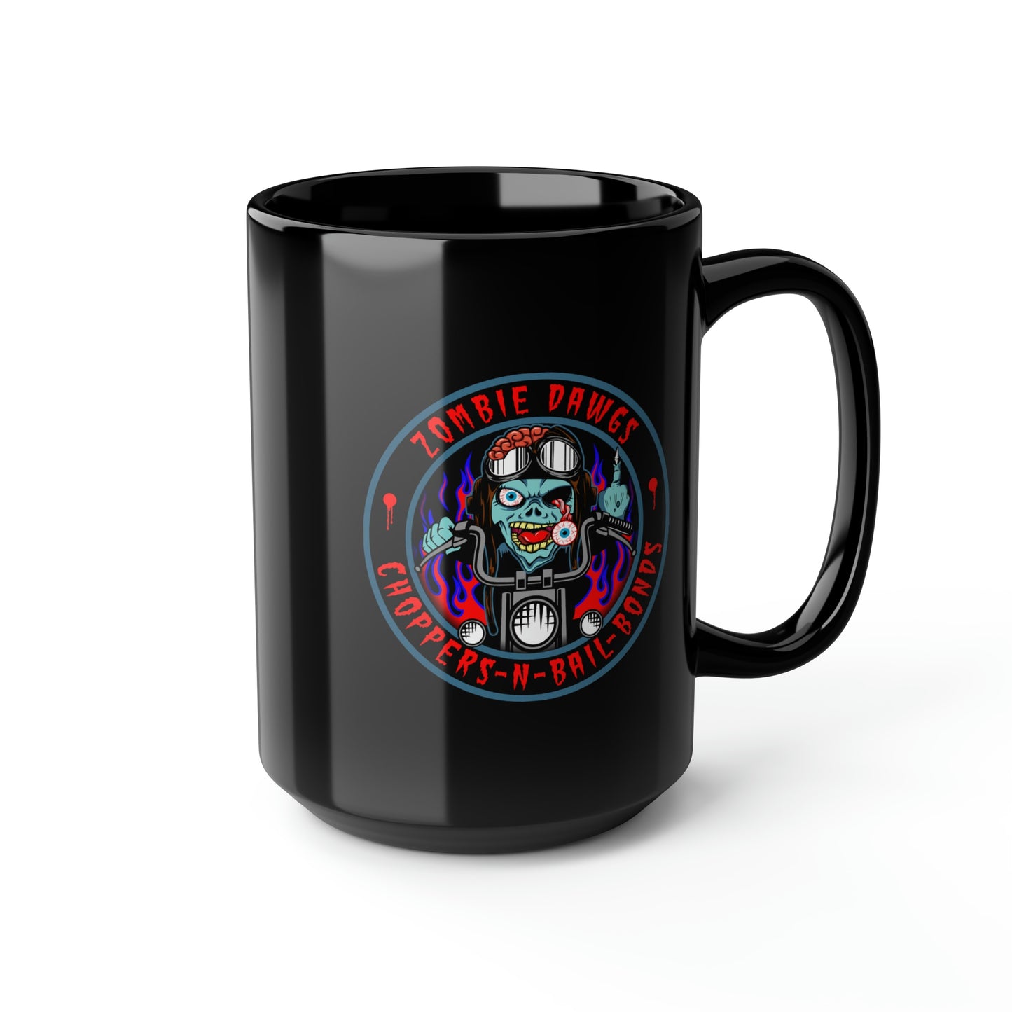 ZOMBIE DAWGS - CHOPPERS N BAIL BONDS Black Mug, 15oz