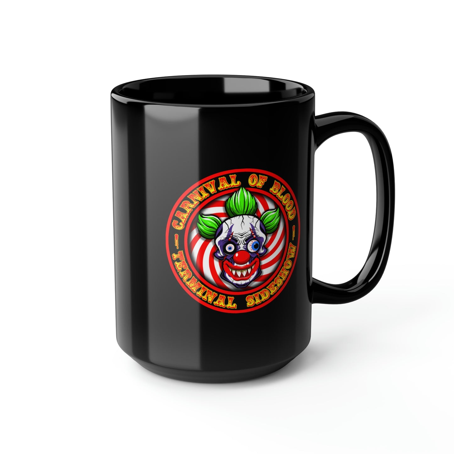 CARNIVAL OF BLOOD - TERMINAL SIDESHOW 3 Black Mug, 15oz