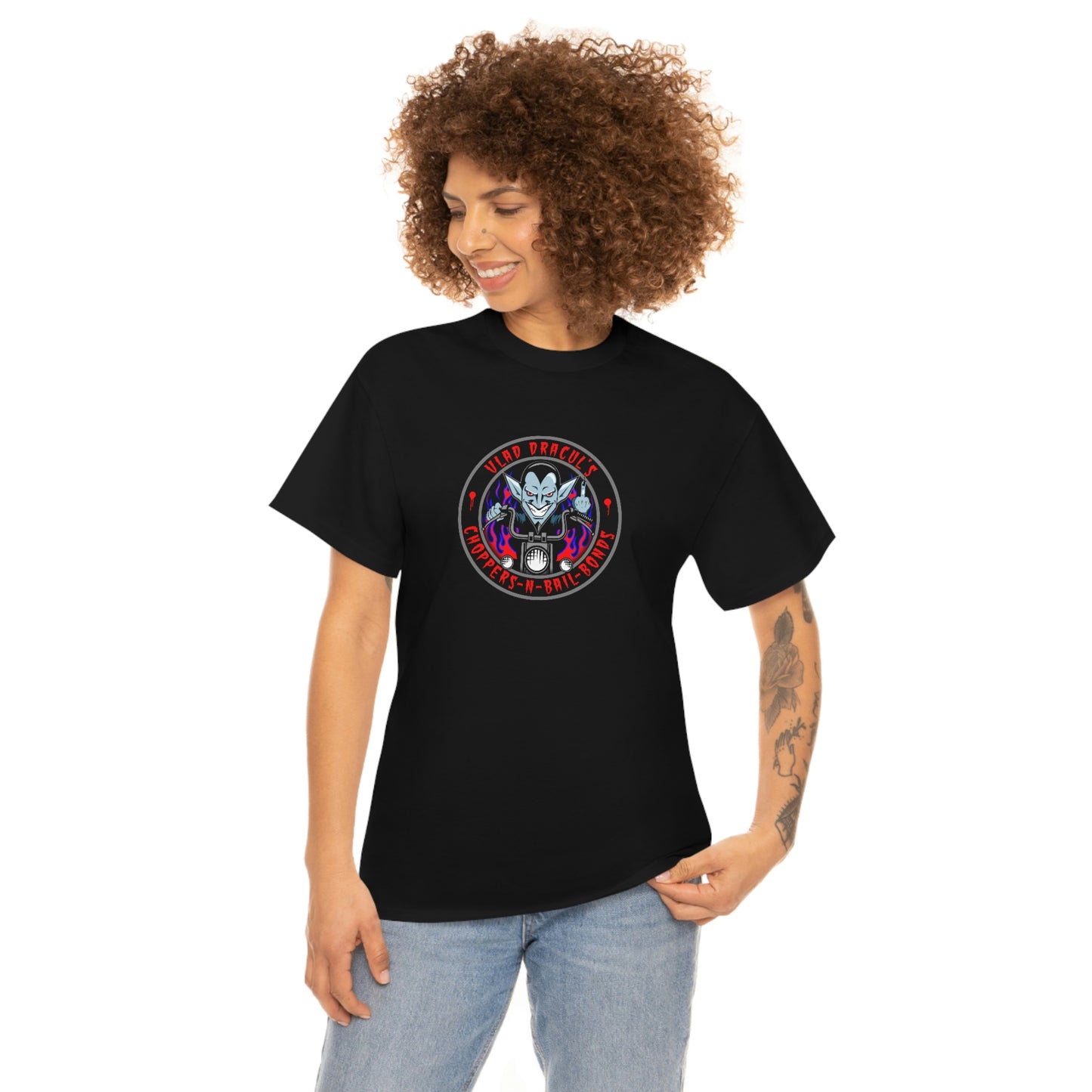 VLAD DRACUL - CHOPPERS N BAIL BONDS Unisex Heavy Cotton Tee