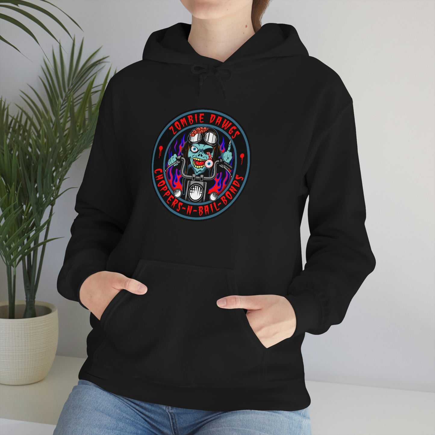 ZOMBIE DAWGS - CHOPPERS N BAIL BONDS Unisex Heavy Blend™ Hooded Sweatshirt