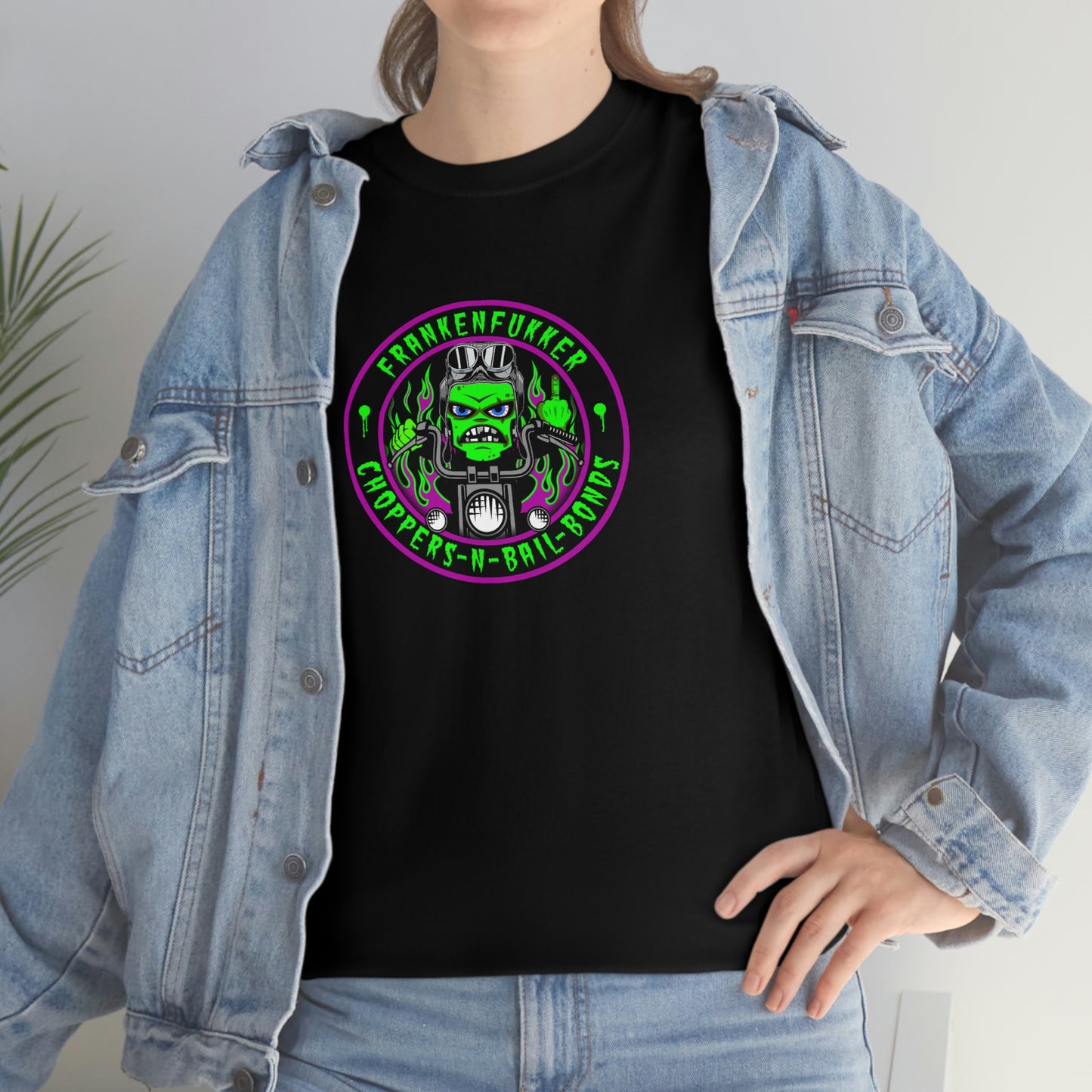 FRANKENFUKKER - CHOPPERS N BAIL BONDS Unisex Heavy Cotton Tee