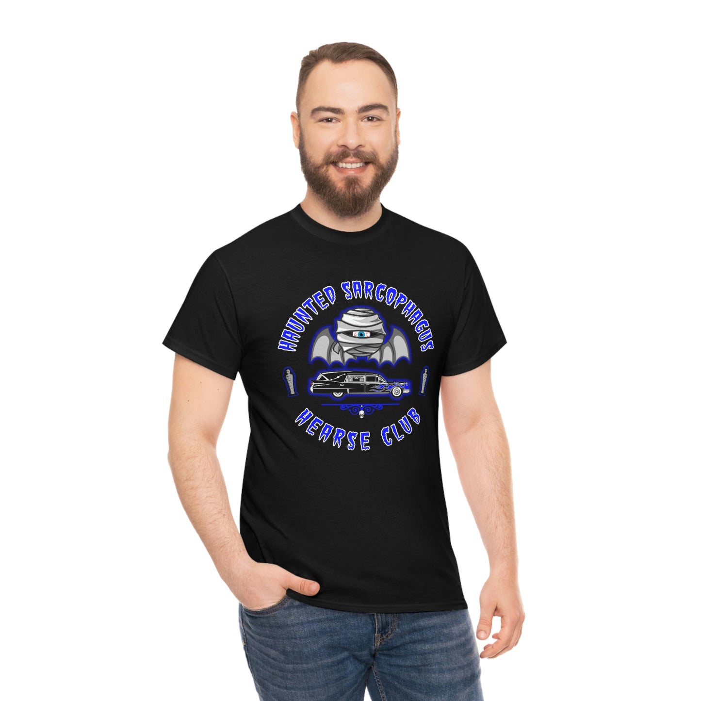 HAUNTED SARCOPHAGUS - HEARSE CLUB Unisex Heavy Cotton Tee