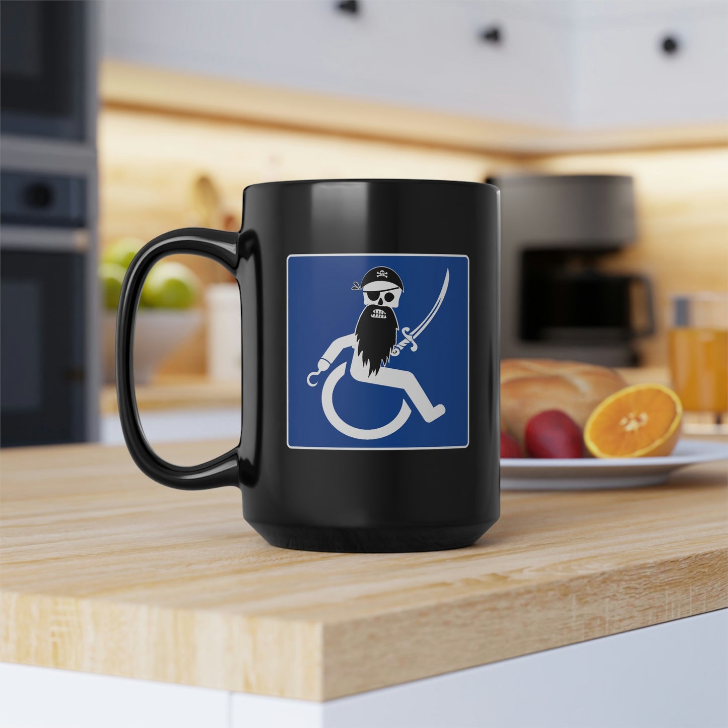 WHEELCHARIOT 4 (Pirate) 2 Black Mug, 15oz