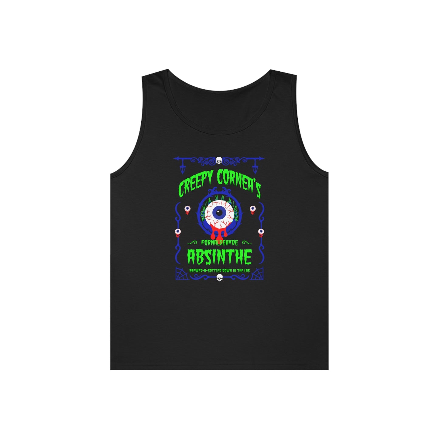 ABSINTHE MONSTERS 13 (CREEPY CORNEA) Unisex Heavy Cotton Tank Top