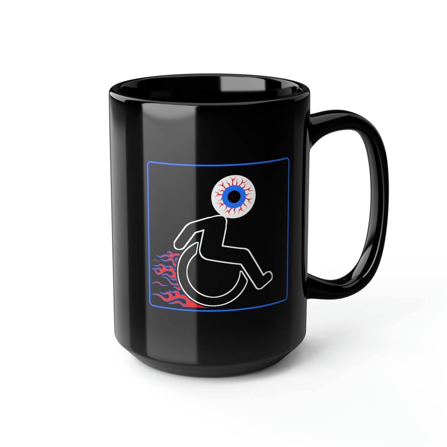 WHEELCHARIOT 12 (Eyeball) Black Mug, 15oz