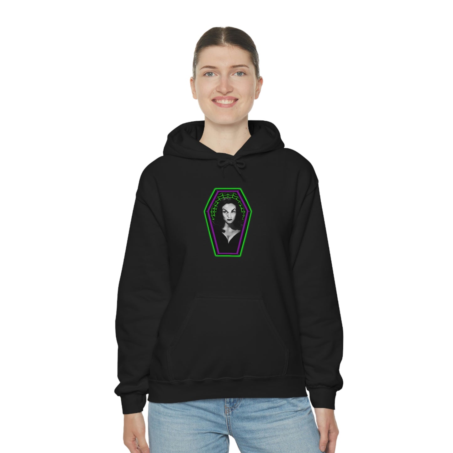 COFFIN MUGSHOT 2 (VAMPIRA) Unisex Heavy Blend™ Hooded Sweatshirt