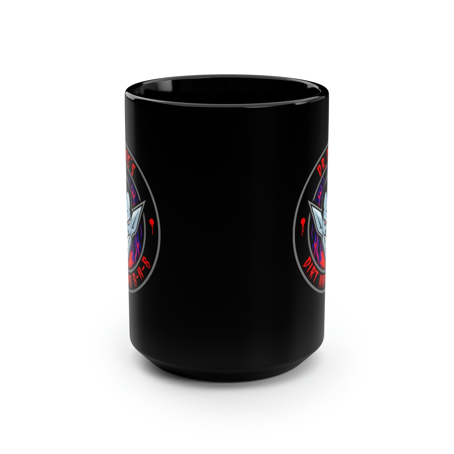 DR DRAC - DIRT NAP AIR BNB Black Mug, 15oz