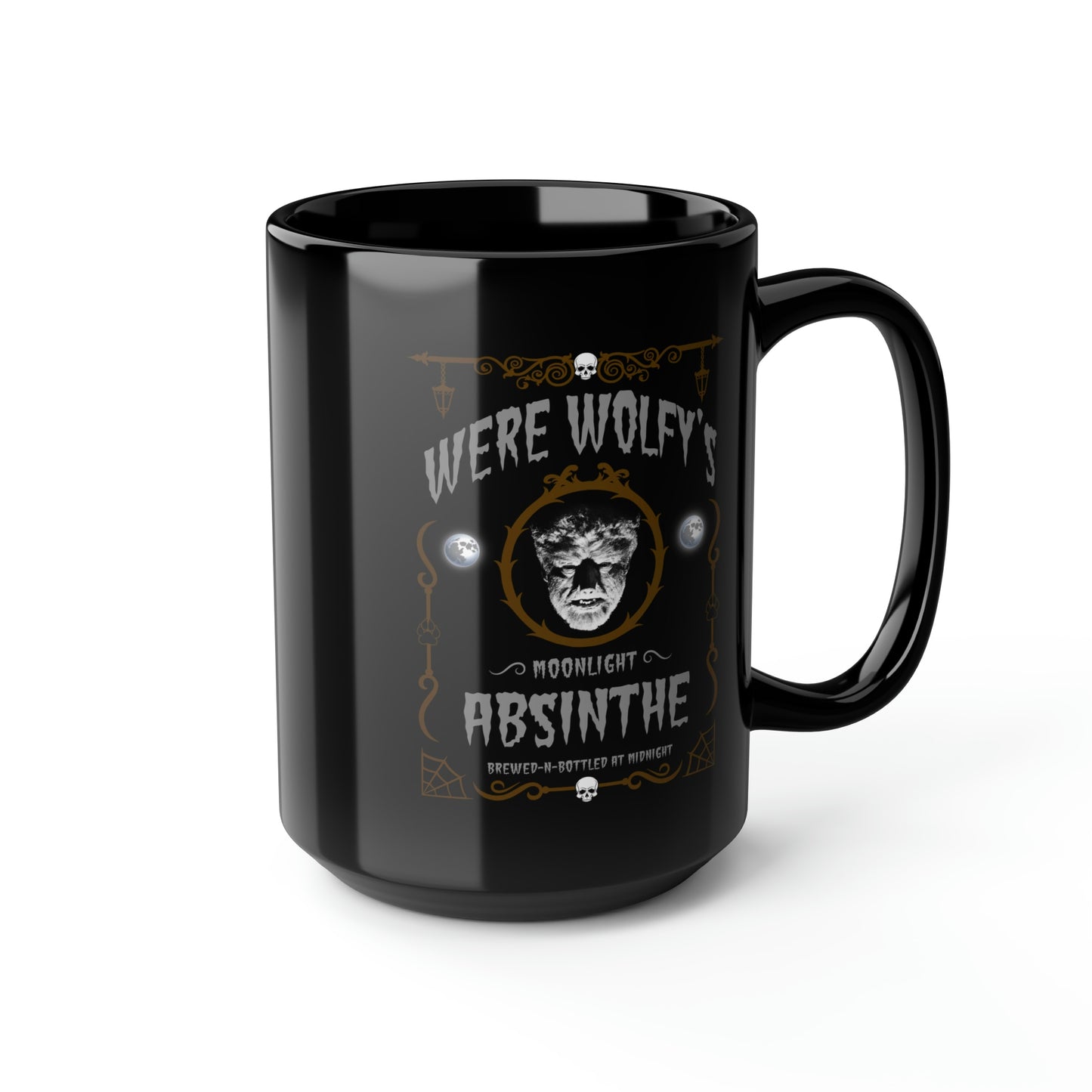 ABSINTHE MONSTERS 10 (WERE WOLFY) Black Mug, 15oz