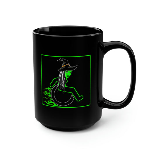 WHEELCHARIOT 16 (Witch) Black Mug, 15oz