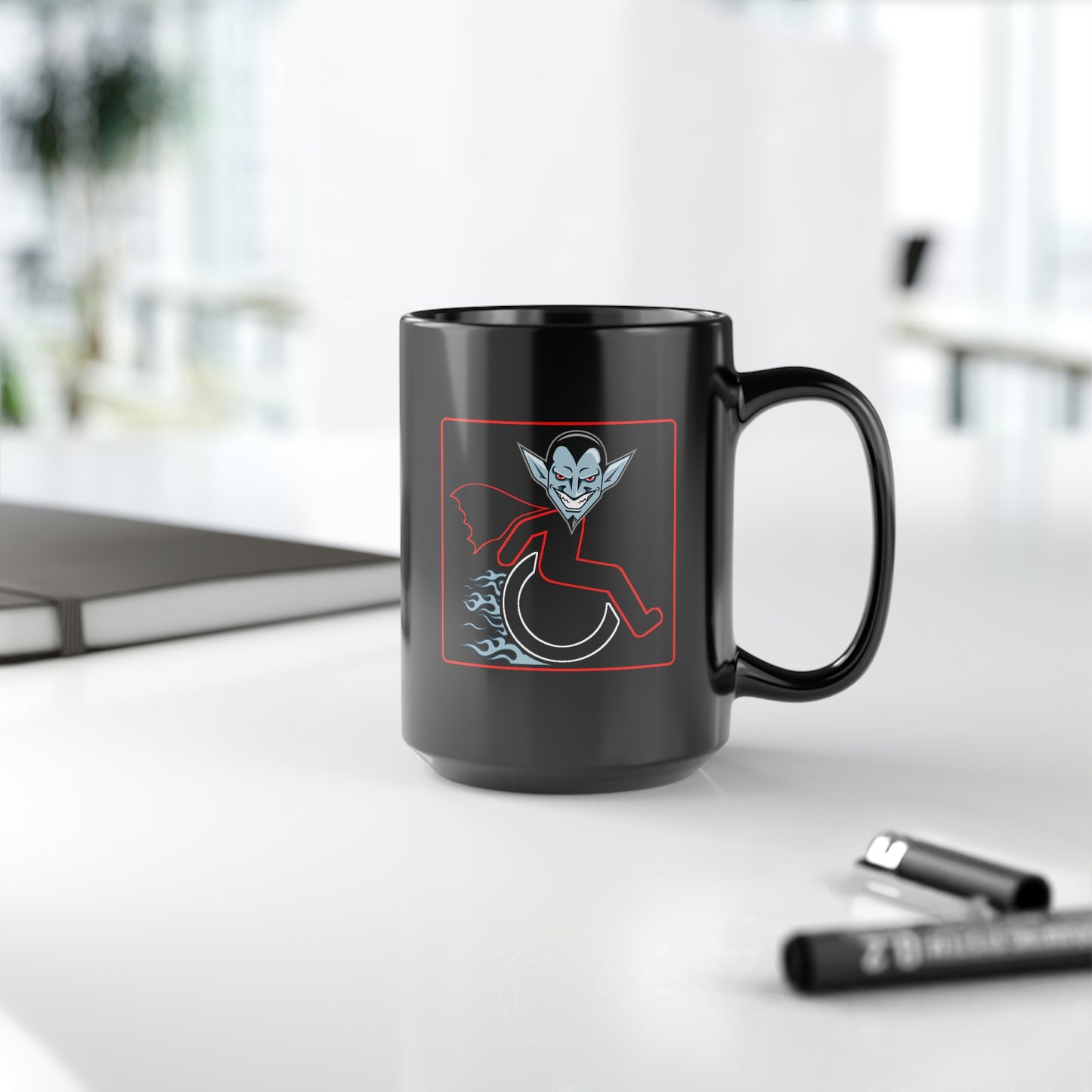 WHEELCHARIOT 7 (Drac) 1 Black Mug, 15oz