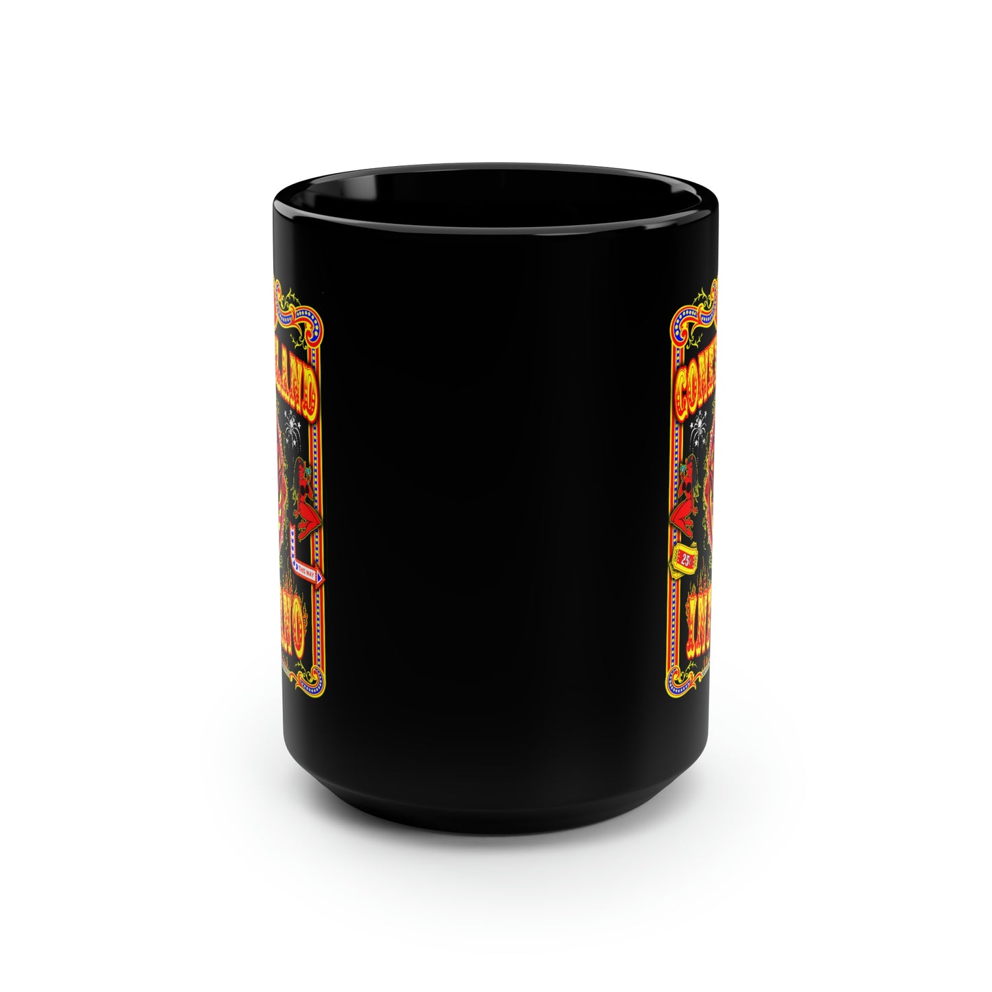 CONEY ISLAND 1 (INFERNO) Black Mug, 15oz