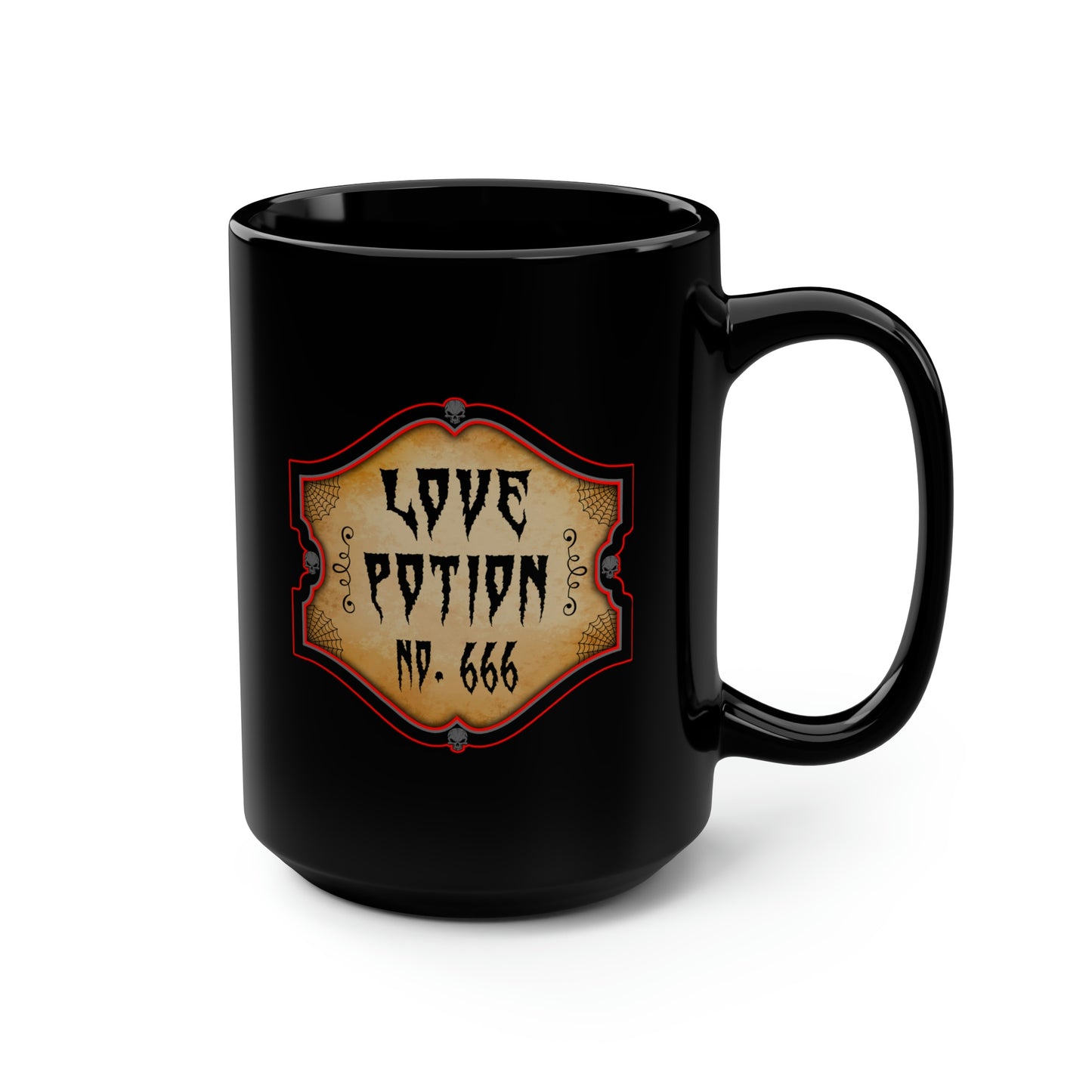 WITCHERY POTIONS 7 (LOVE POTION NO. 666) Black Mug, 15oz