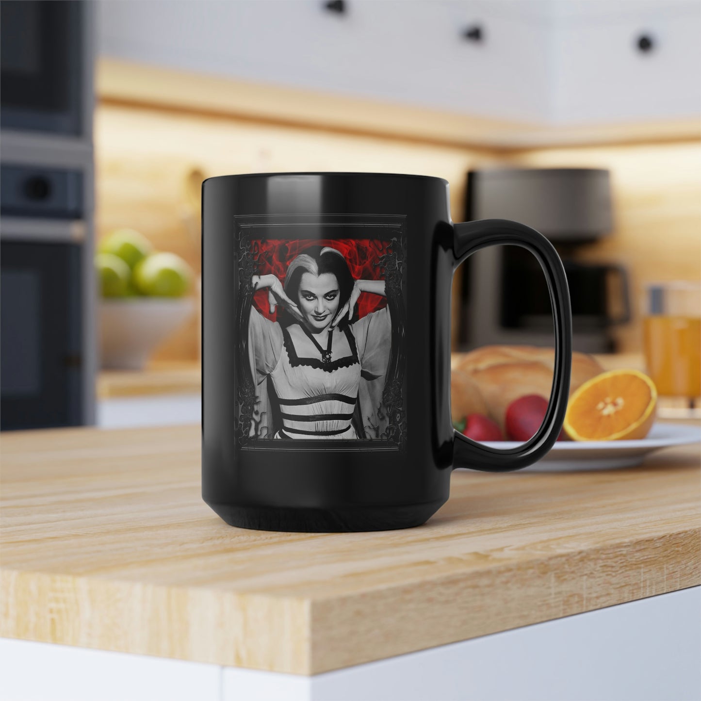 LILY 3 Black Mug, 15oz