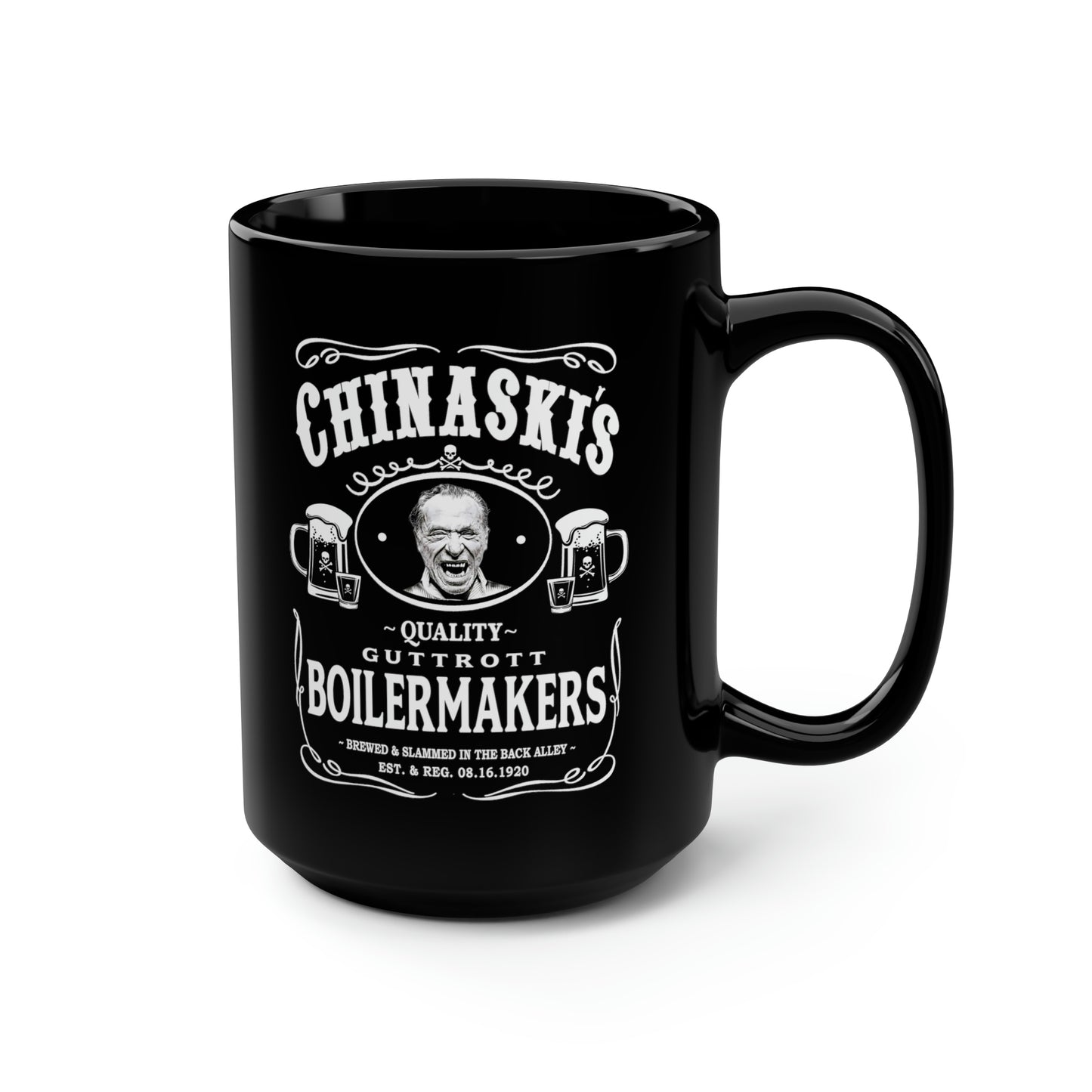 CHINASKIS (BOILERMAKERS) Black Mug, 15oz