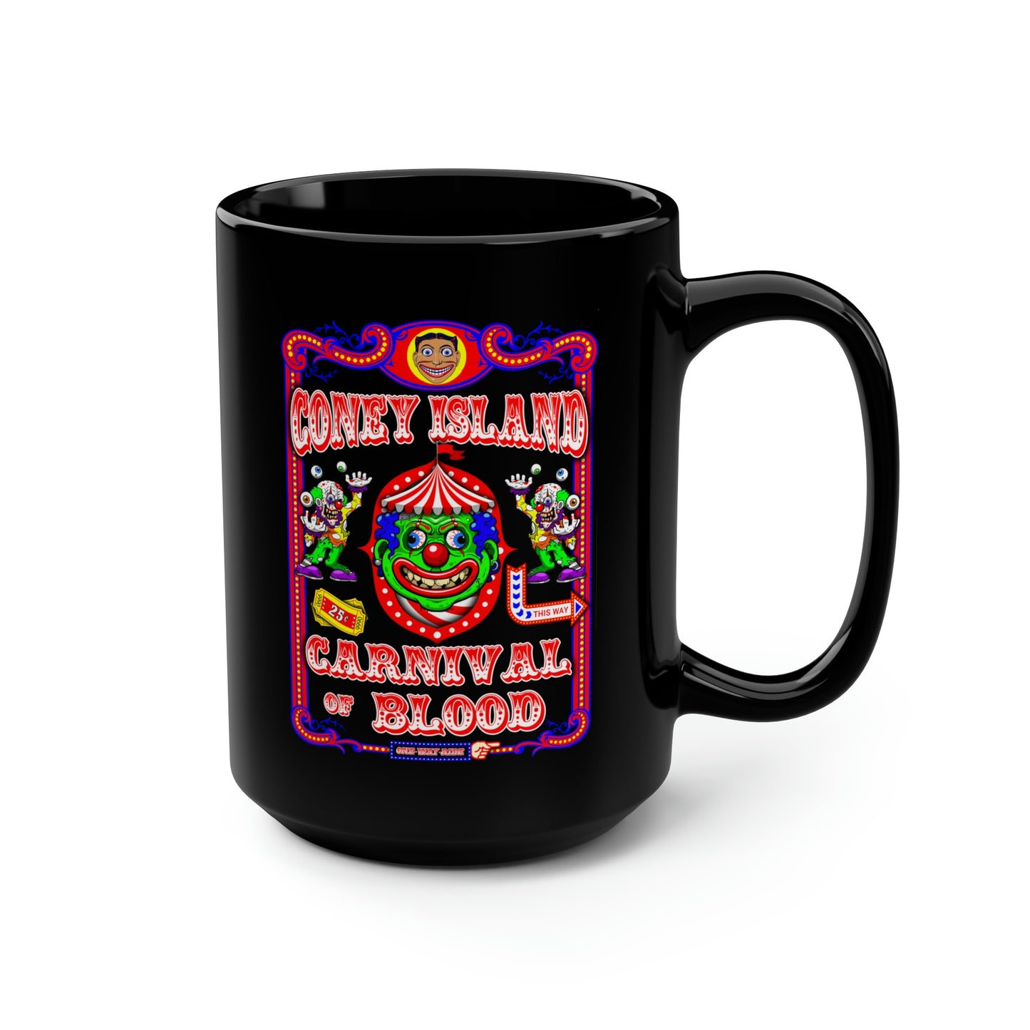 CONEY ISLAND 3 (CARNIVAL OF BLOOD) Black Mug, 15oz