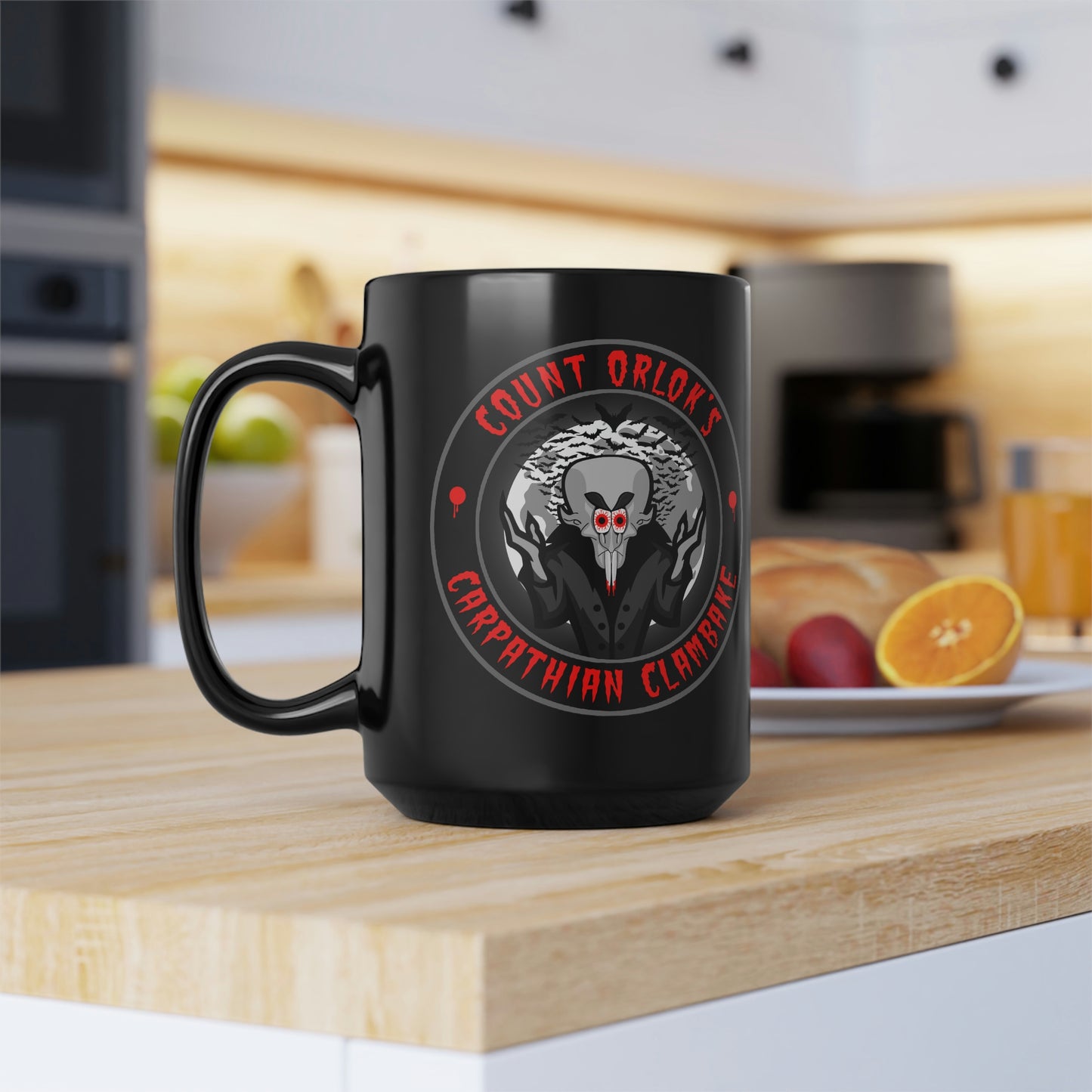 COUNT ORLOK - CARPATHIAN CLAMBAKE Black Mug, 15oz