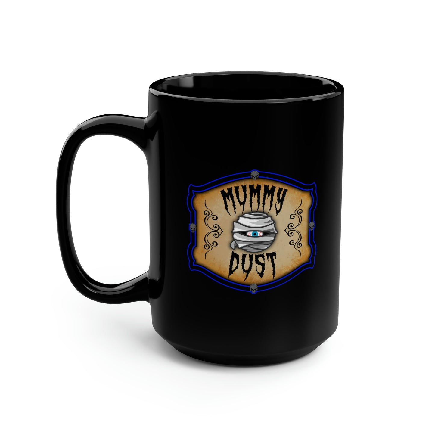 WITCHERY POTIONS 6 (MUMMY DUST) Black Mug, 15oz