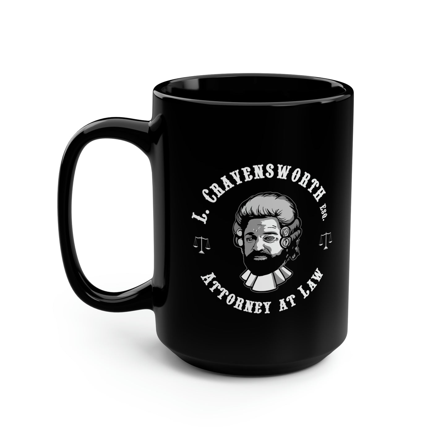 LASZLO CRAVENSWORTH Black Mug, 15oz