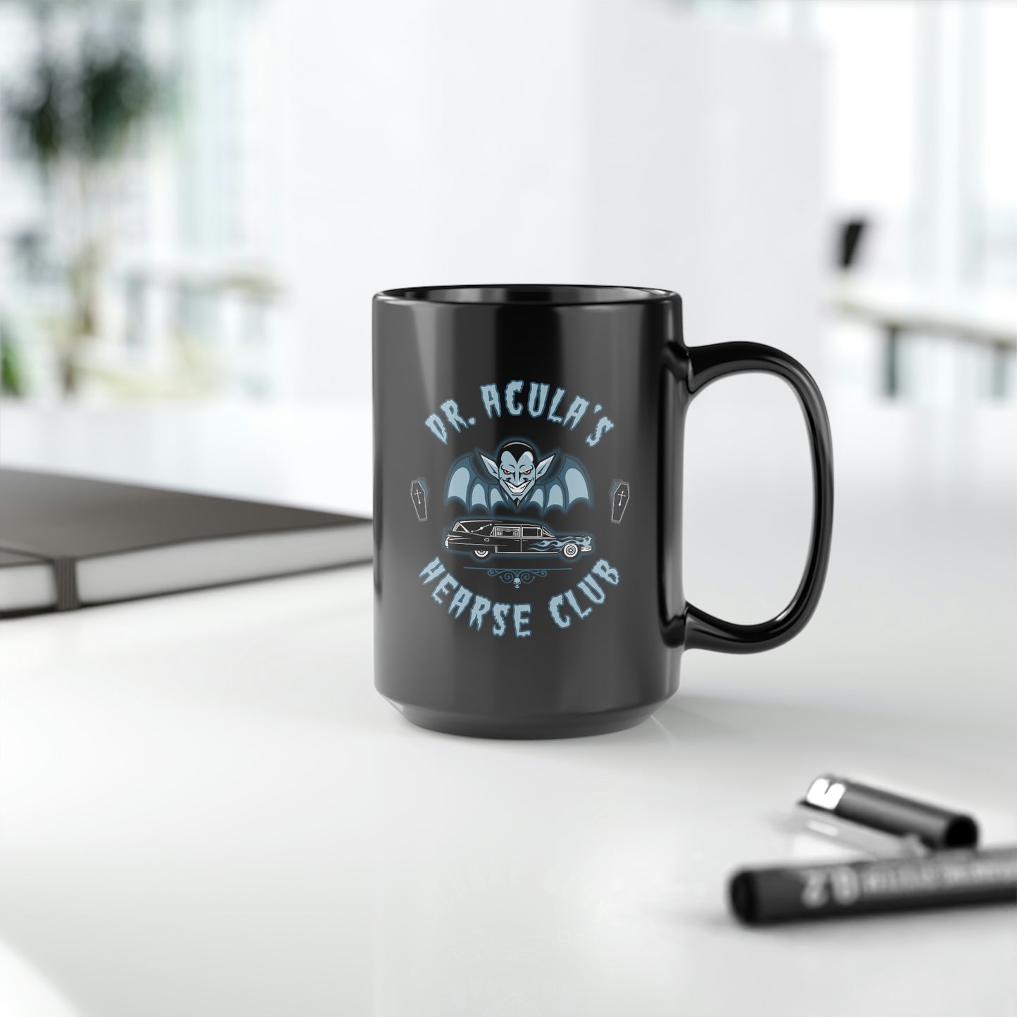 DR. ACULA'S - HEARSE CLUB 1 Black Mug, 15oz