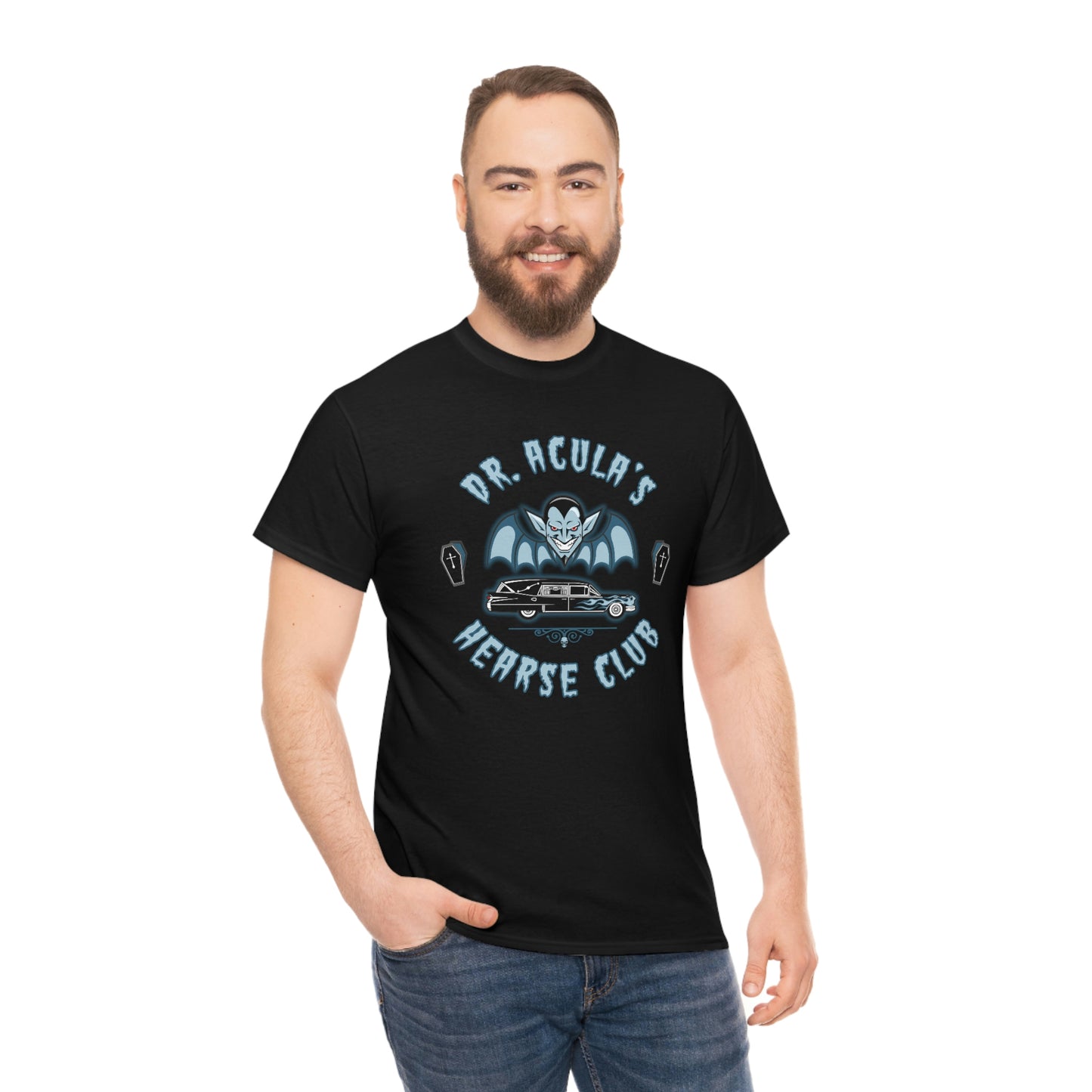 DR. ACULA'S - HEARSE CLUB 1 Unisex Heavy Cotton Tee