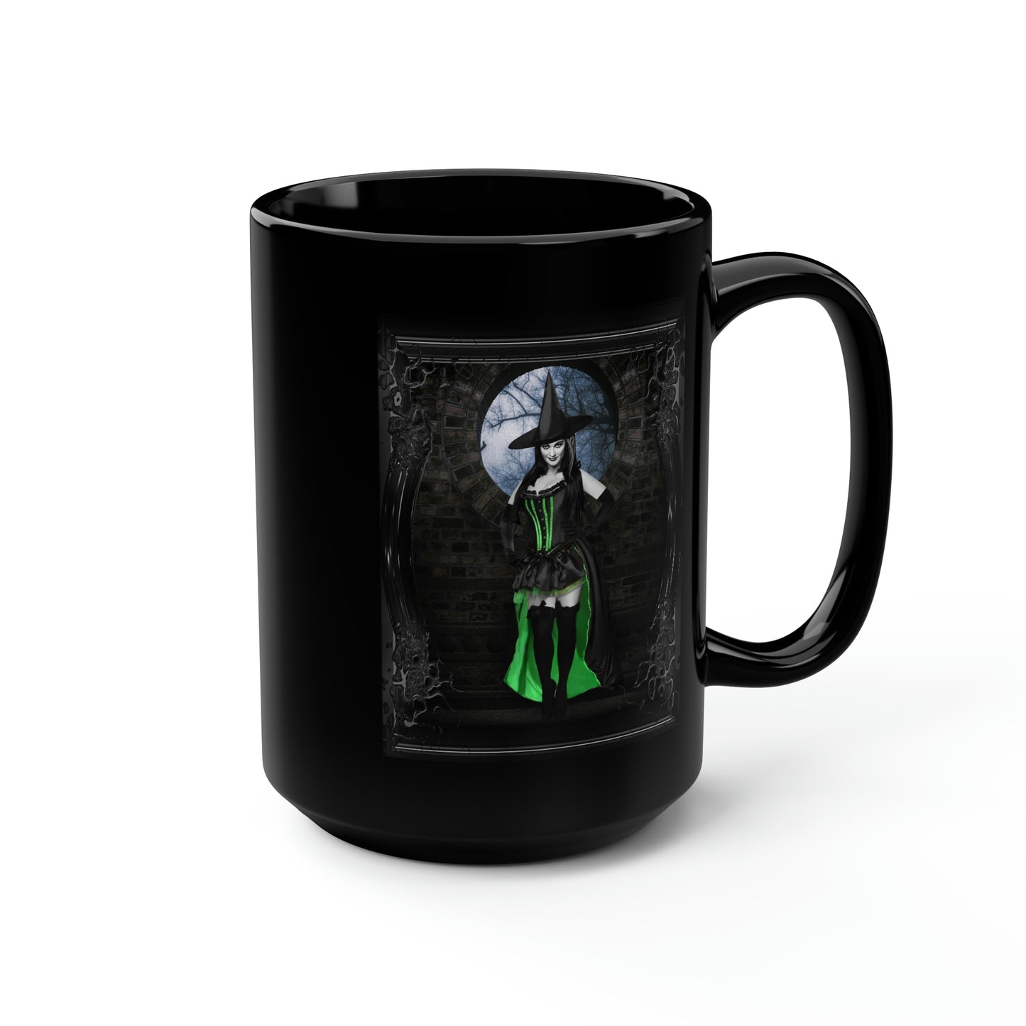 LILY 9 Black Mug, 15oz