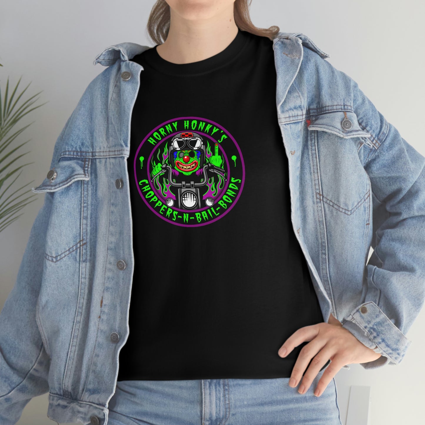 HORNY HONKY - CHOPPERS N BAIL BONDS Unisex Heavy Cotton Tee