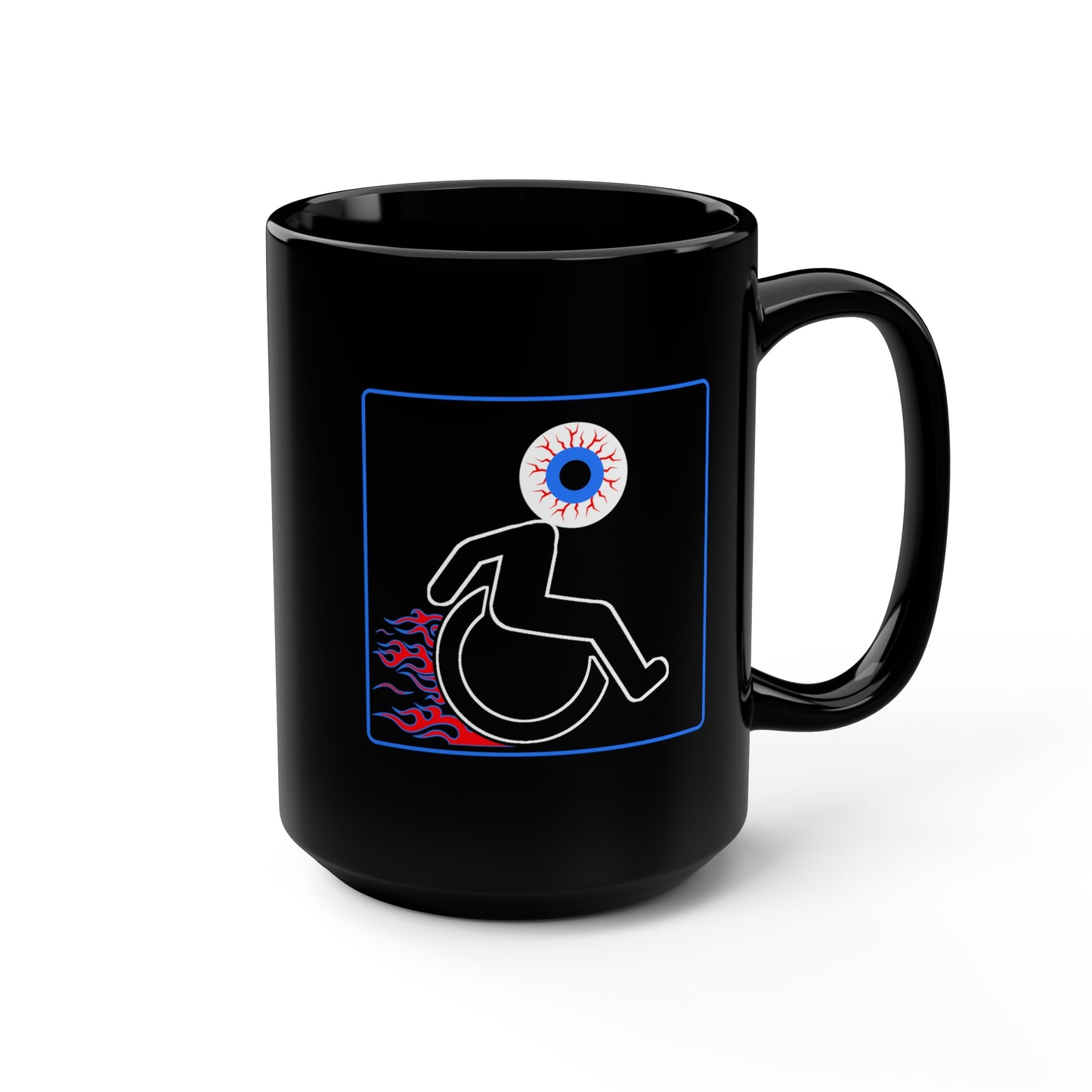 WHEELCHARIOT 12 (Eyeball) Black Mug, 15oz