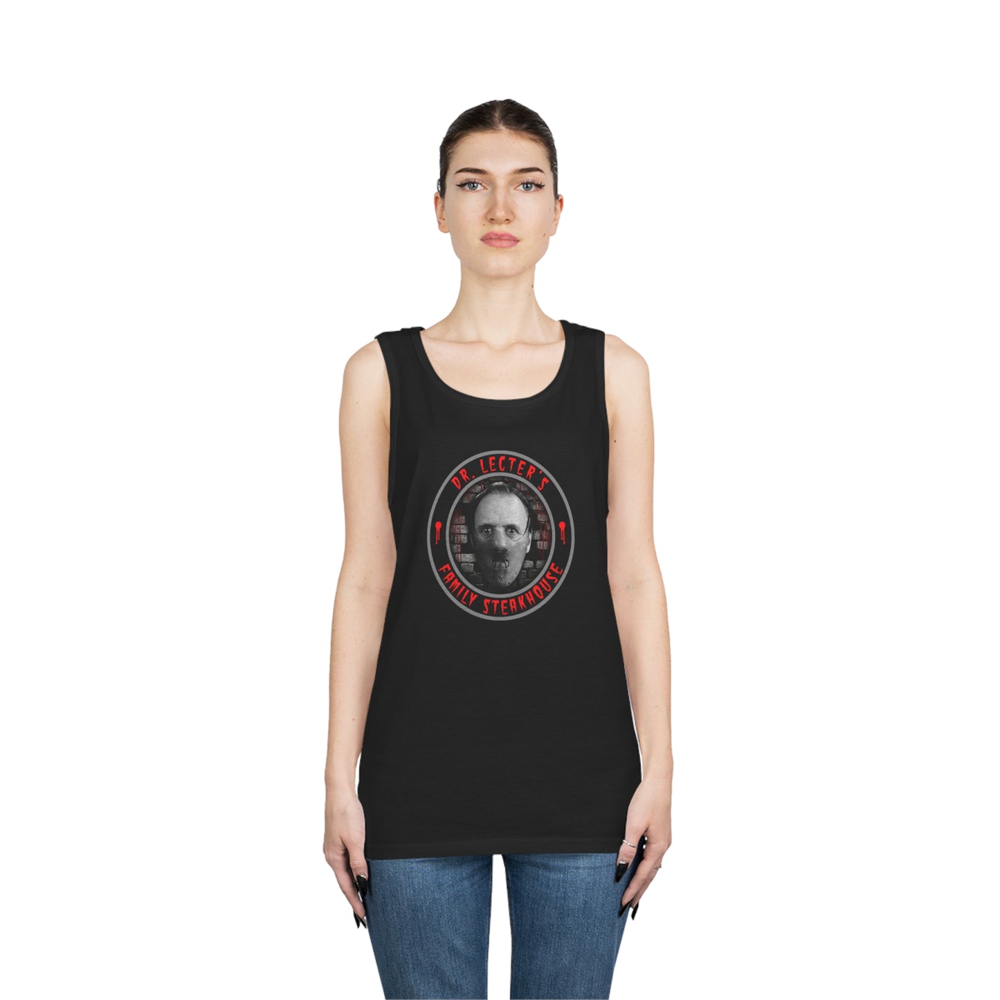 DR. LECTER'S - FAMILY STEAKHOUSE Unisex Heavy Cotton Tank Top