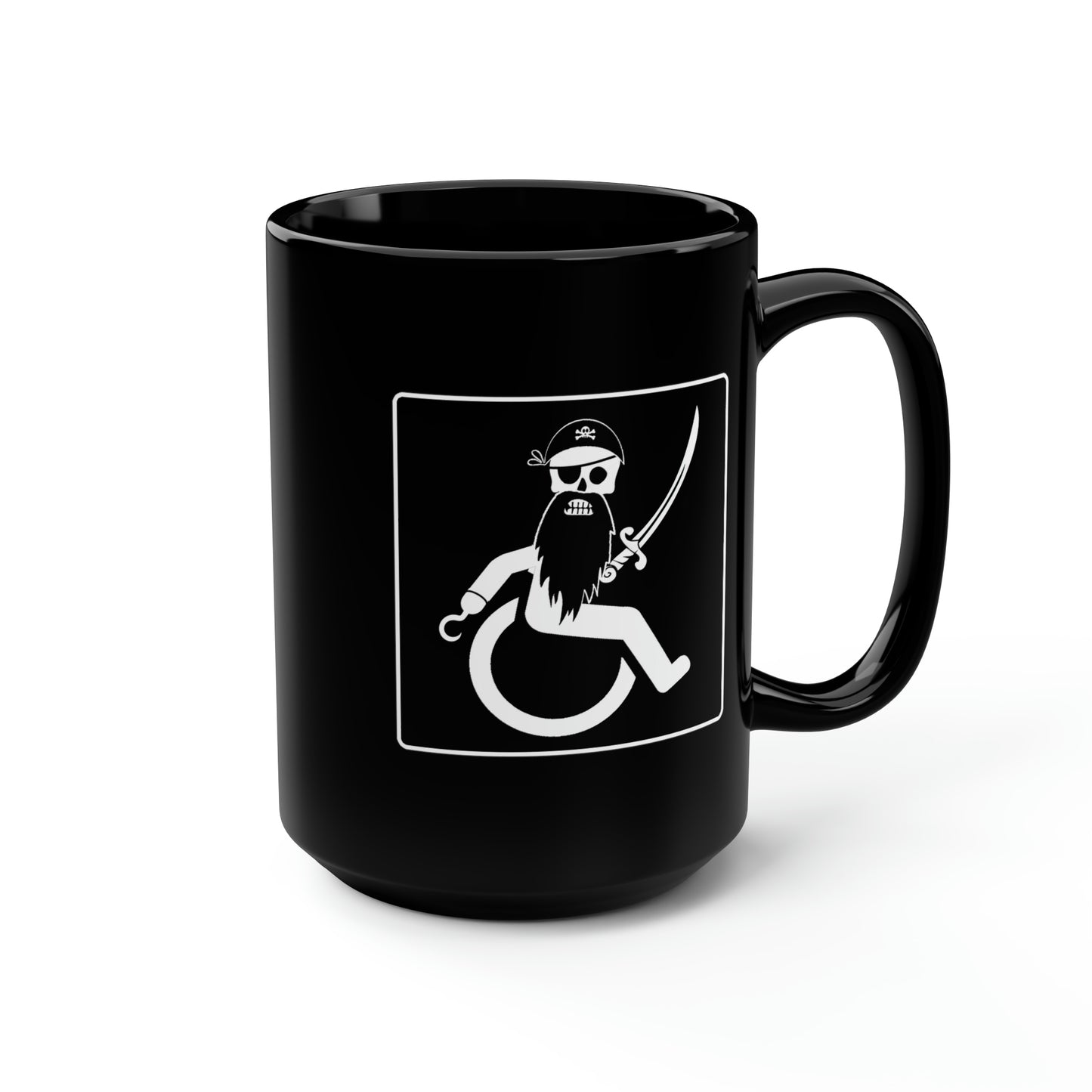 WHEELCHARIOT 4 (Pirate) 1 Black Mug, 15oz