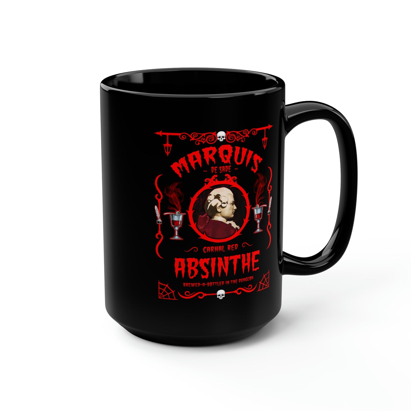 ABSINTHE MONSTERS (MARQUIS DE SADE) Black Mug, 15oz