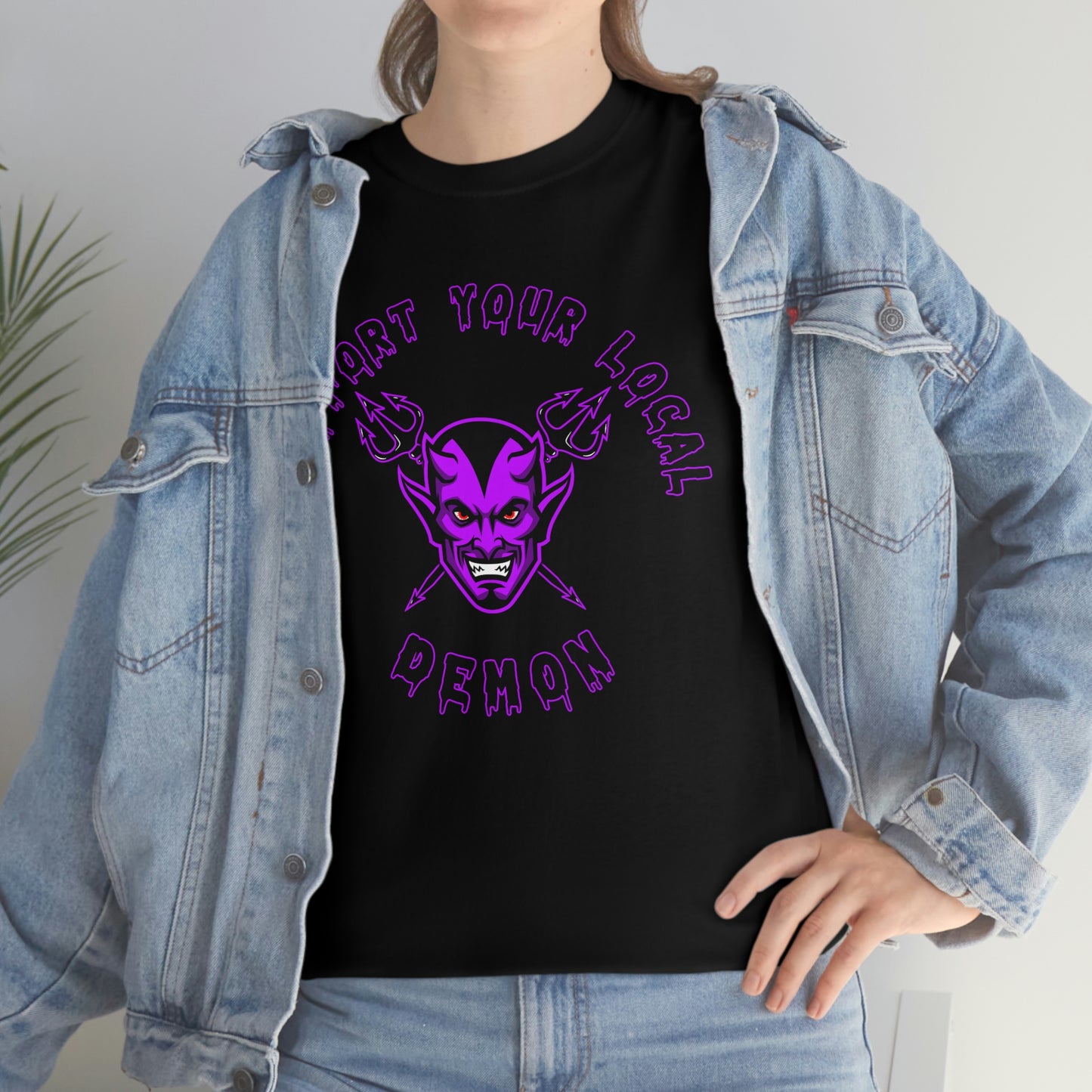 SUPPORT YOUR LOCAL DEMON 1(P) Unisex Heavy Cotton Tee