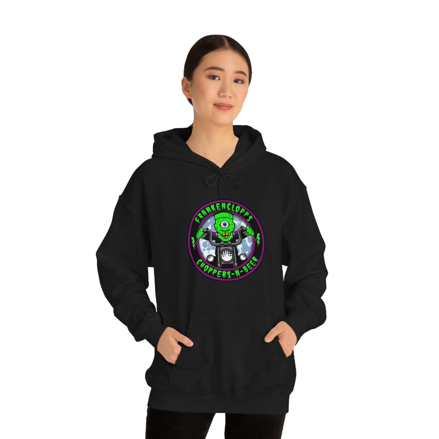 FRANKENCLOPPS - CHOPPERS-N-BEER Unisex Heavy Blend™ Hooded Sweatshirt