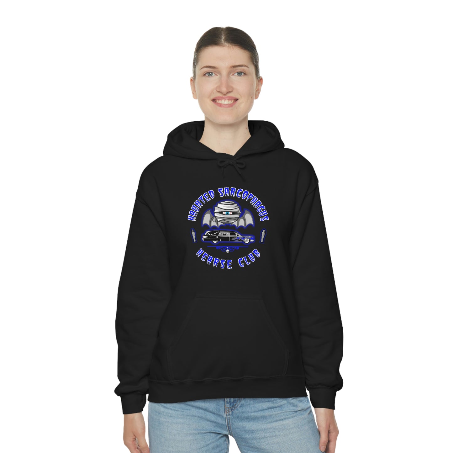 HAUNTED SARCOPHAGUS - HEARSE CLUB Unisex Heavy Blend™ Hooded Sweatshirt