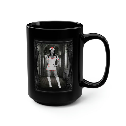 LILY 12 Black Mug, 15oz