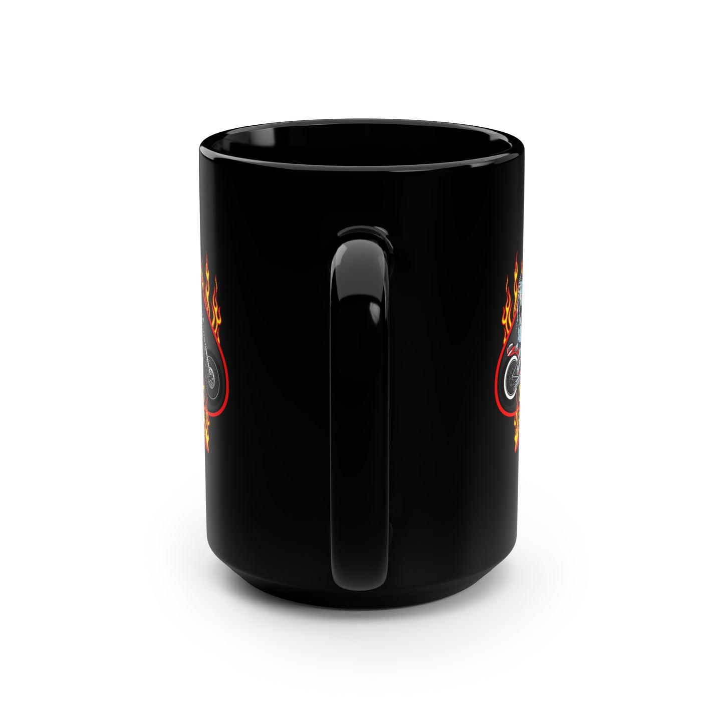 MOTORCYCLE PINUP (VAMP) Black Mug, 15oz