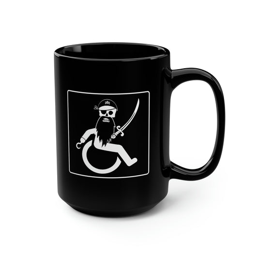 WHEELCHARIOT 4 (Pirate) 1 Black Mug, 15oz