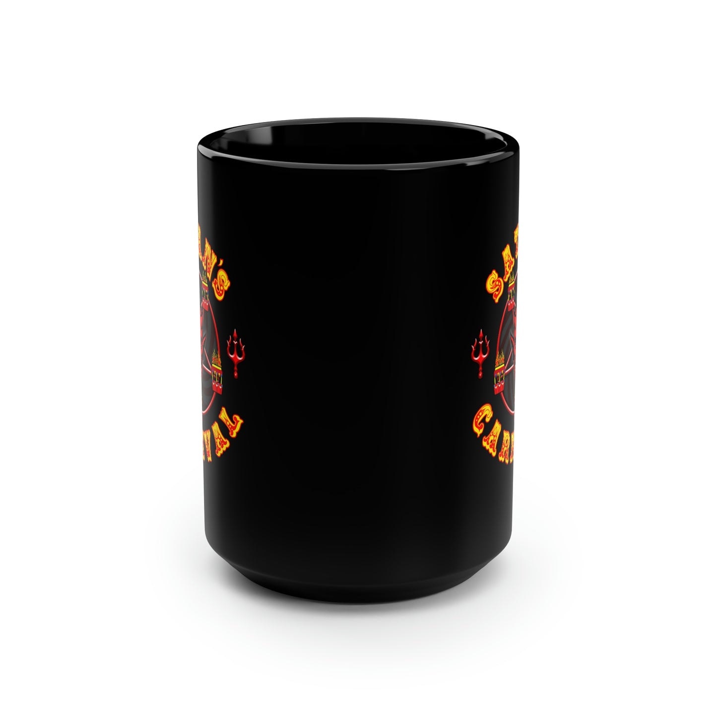 SATAN'S CARNIVAL Black Mug, 15oz